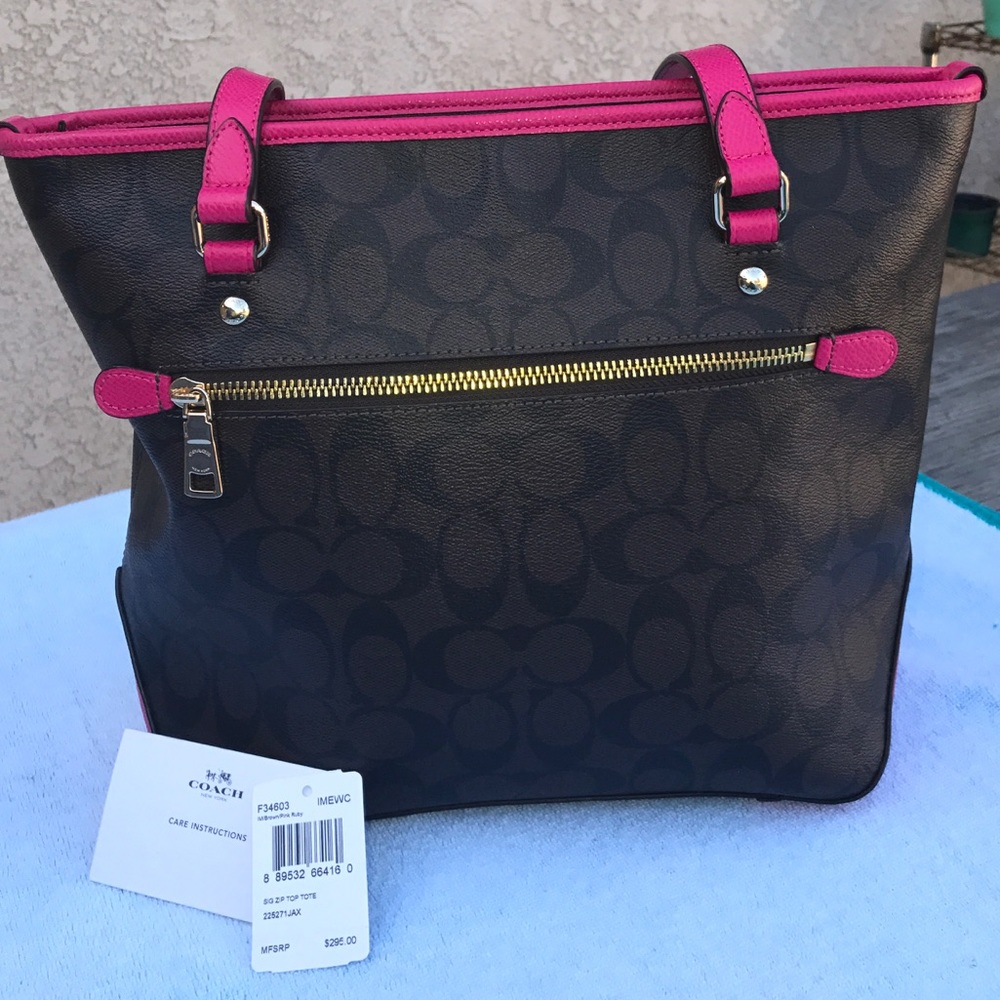 Coach Zip Top Tote - Picture 2 of 5